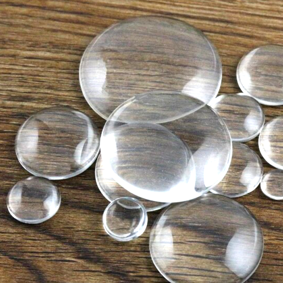 Clear Glass cabochons round squares oval heart