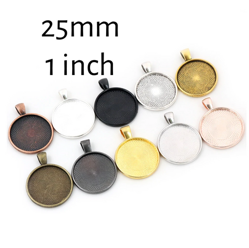 double sided pendant settings blank cabochon setting charm for jewelry making 