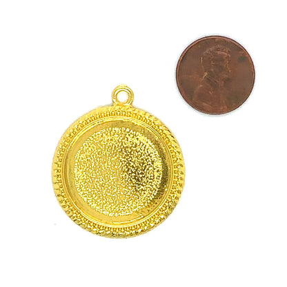 25mm Round Beaded Edge Pendant tray for Wholesale