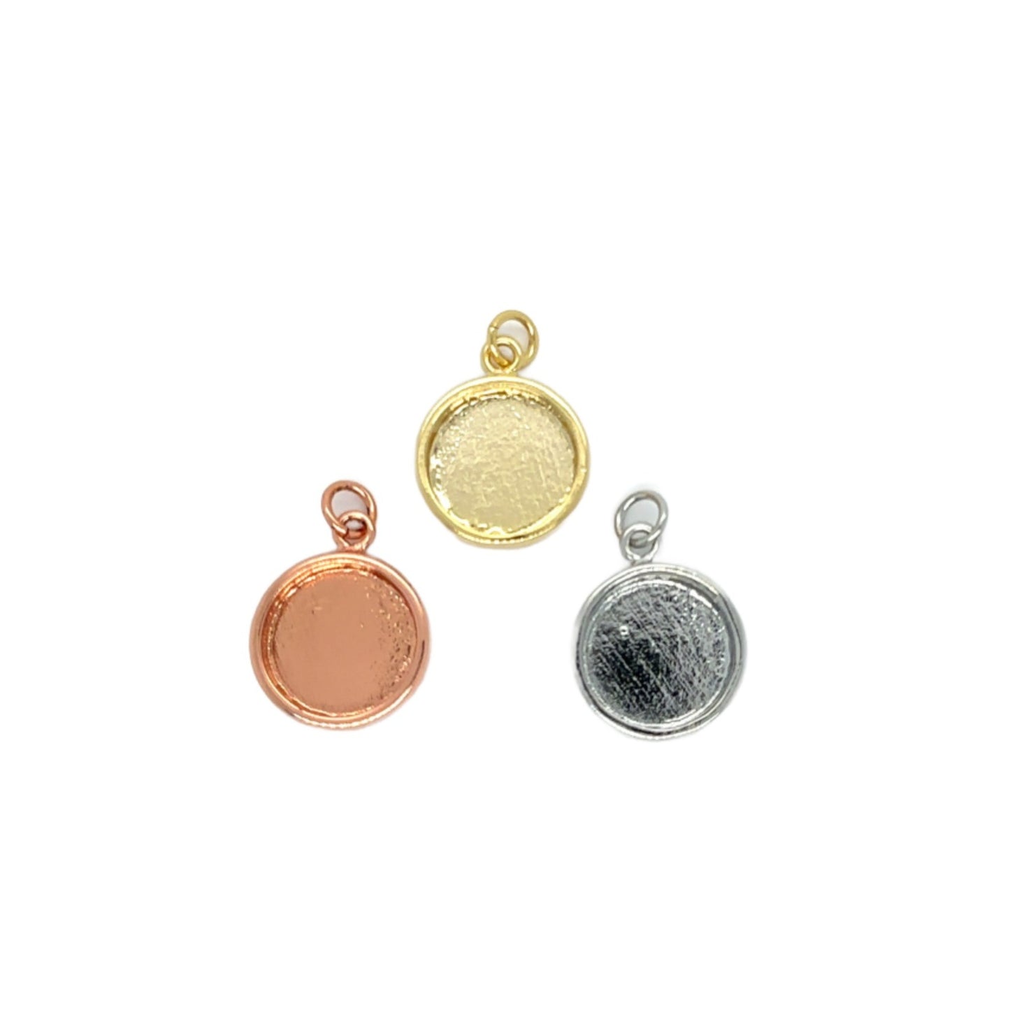 6 Pcs 12mm Deep Stainless Steel Round Bezel Setting Pendant