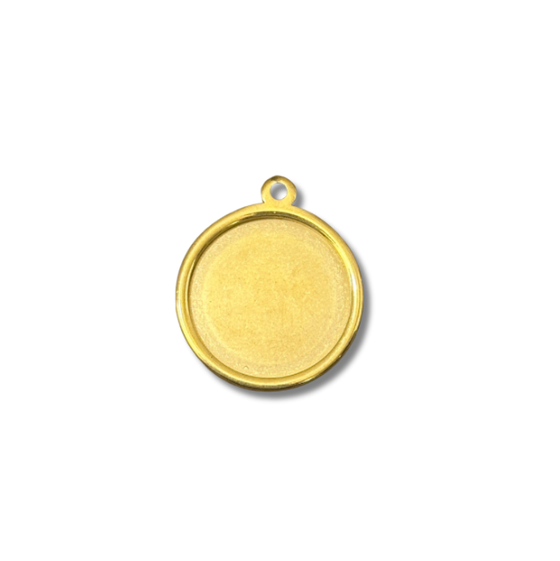 12mm Small Personalized Round Photo Charm for Charm Bracelet – Gold-Plated Stainless Steel