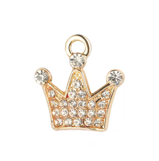 14 kt Gold Plated Princess Crown Charm for Bracelet