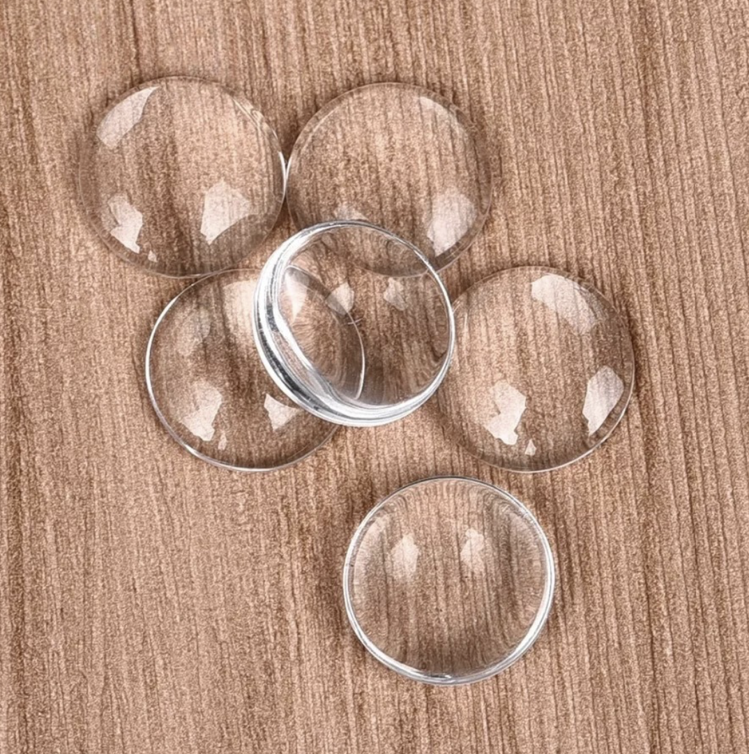 12 - 15mm Round Clear Glass for Pendants, Magnets or Mosaics - Perfect Pendants Plus