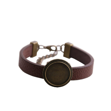 Brown Leather 18mm DIY Bracelet Making Kit