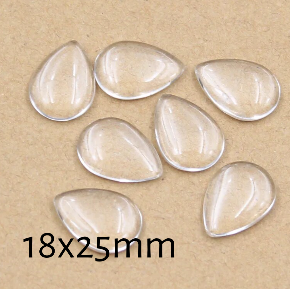 18x25mm Teardrop Glass Cabochon - Perfect Pendants Plus