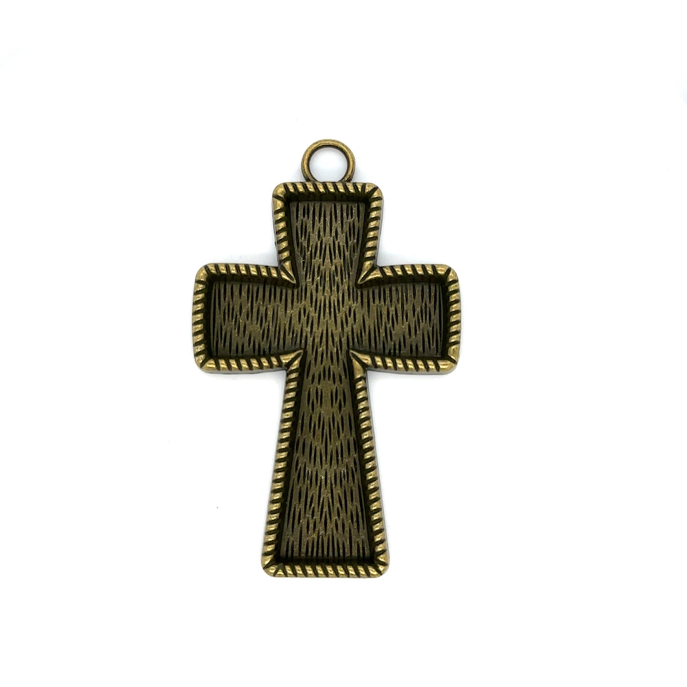 Extra Large Cross Blank Pendant Base 70x43mm - Perfect Pendants Plus