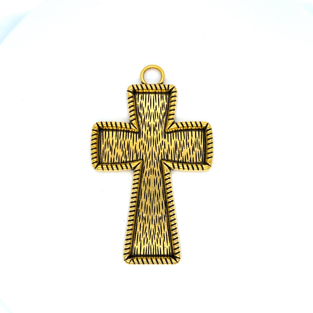 Extra Large Cross Blank Pendant Base 70x43mm - Perfect Pendants Plus