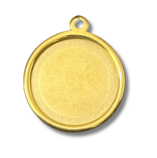 20mm Personalized  Round Photo Charm for Charm Bracelet – Gold-Plated Stainless Steel