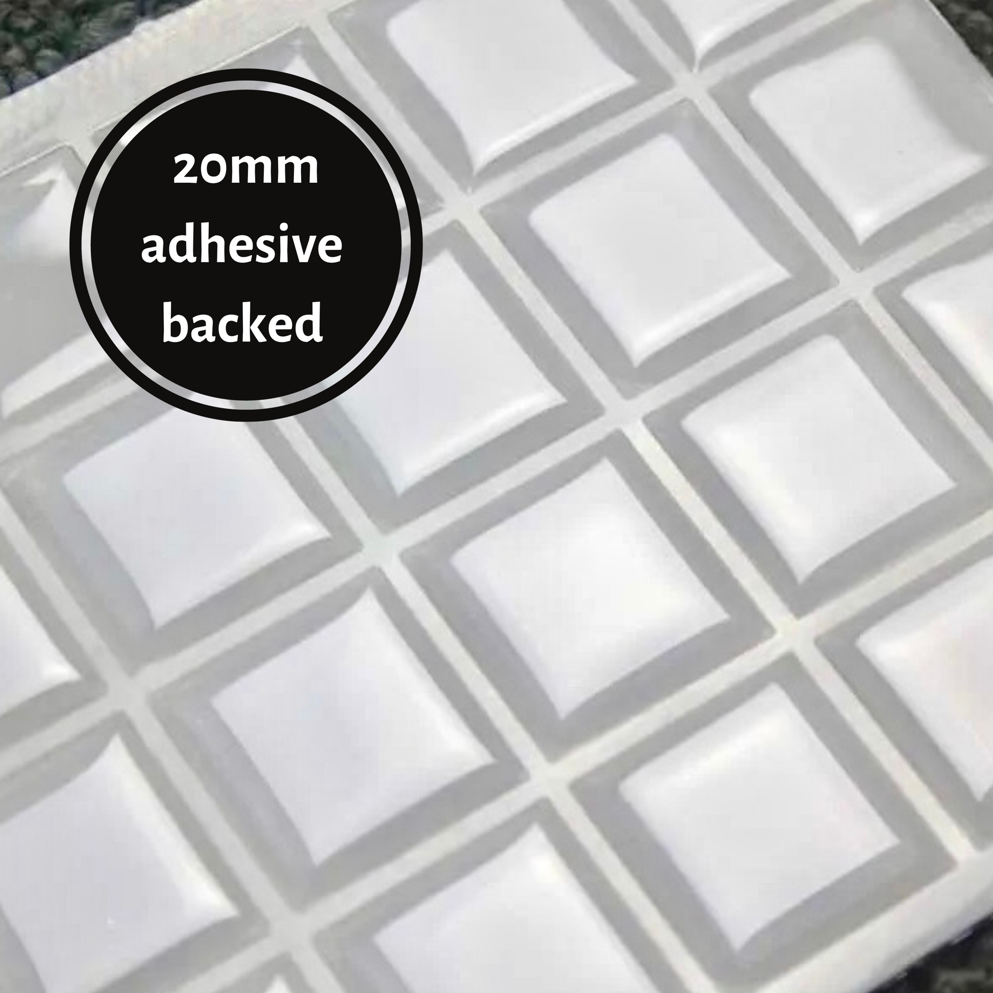 20mm Square Covers Epoxy Photo Cover & Adhesive