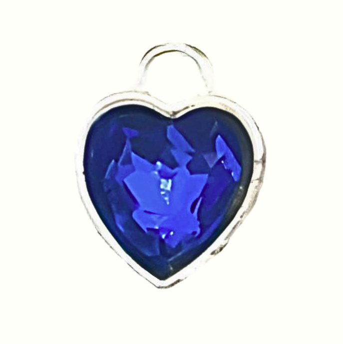 Something Blue Heart Rhinestone Charm