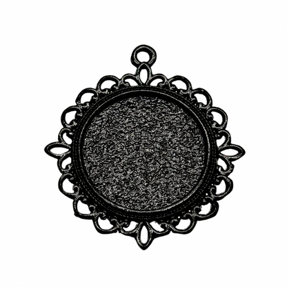 20mm Round Decorative Lace Photo Charm Pendant