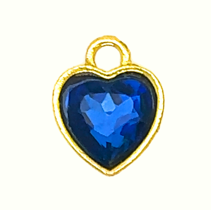 Something Blue Heart Rhinestone Charm