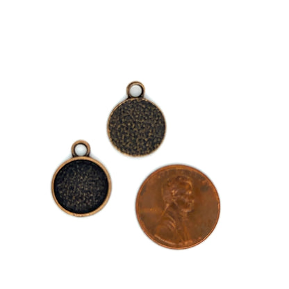12mm small round jewelry making supplies charm antique copper 