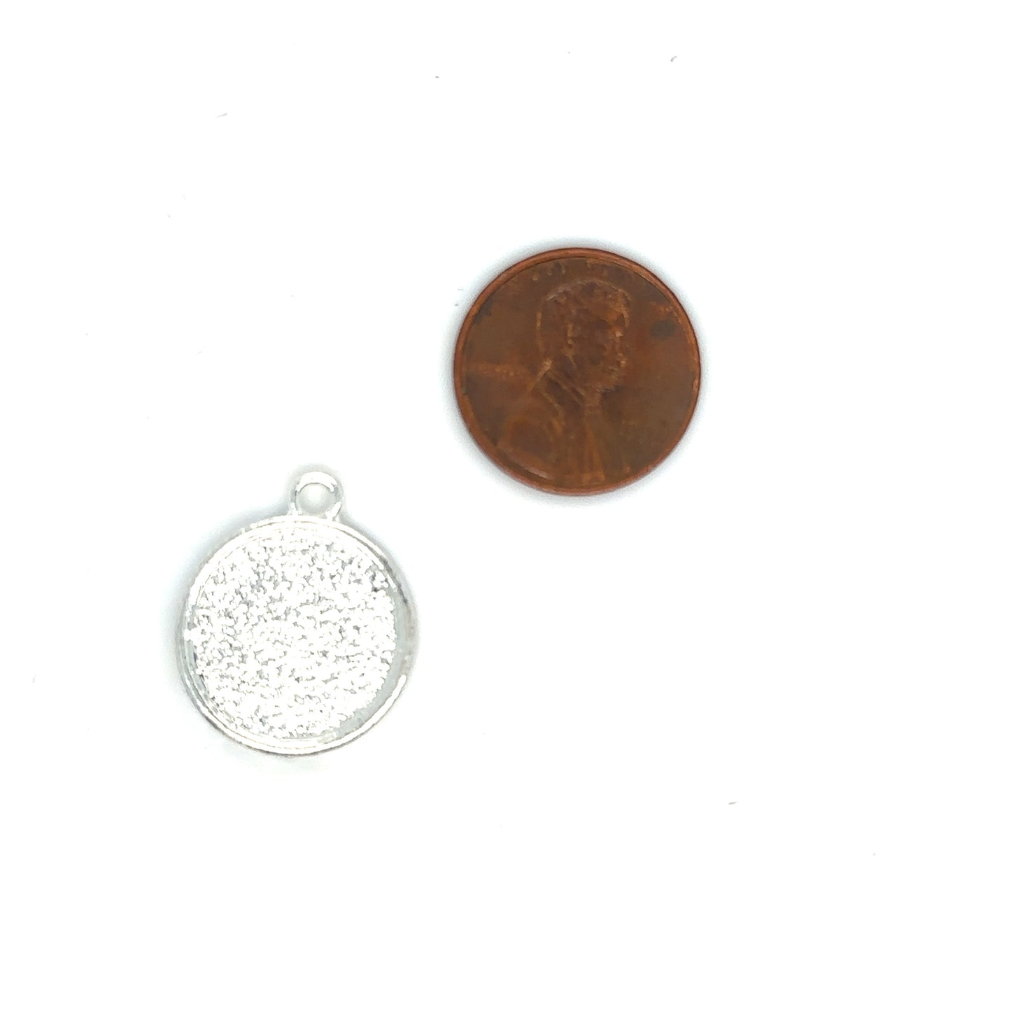 16mm round blank charm setting pendant  Silver