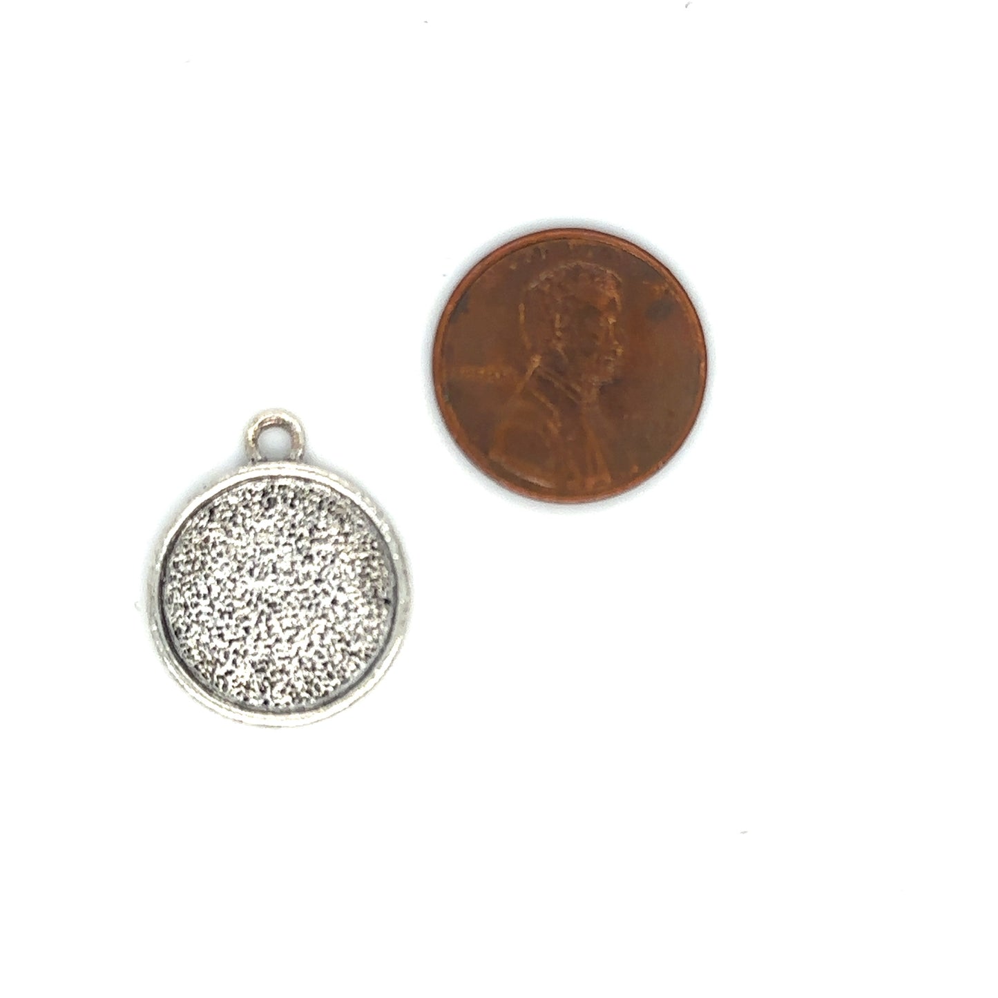 16mm round blank charm setting pendant Antique Silver