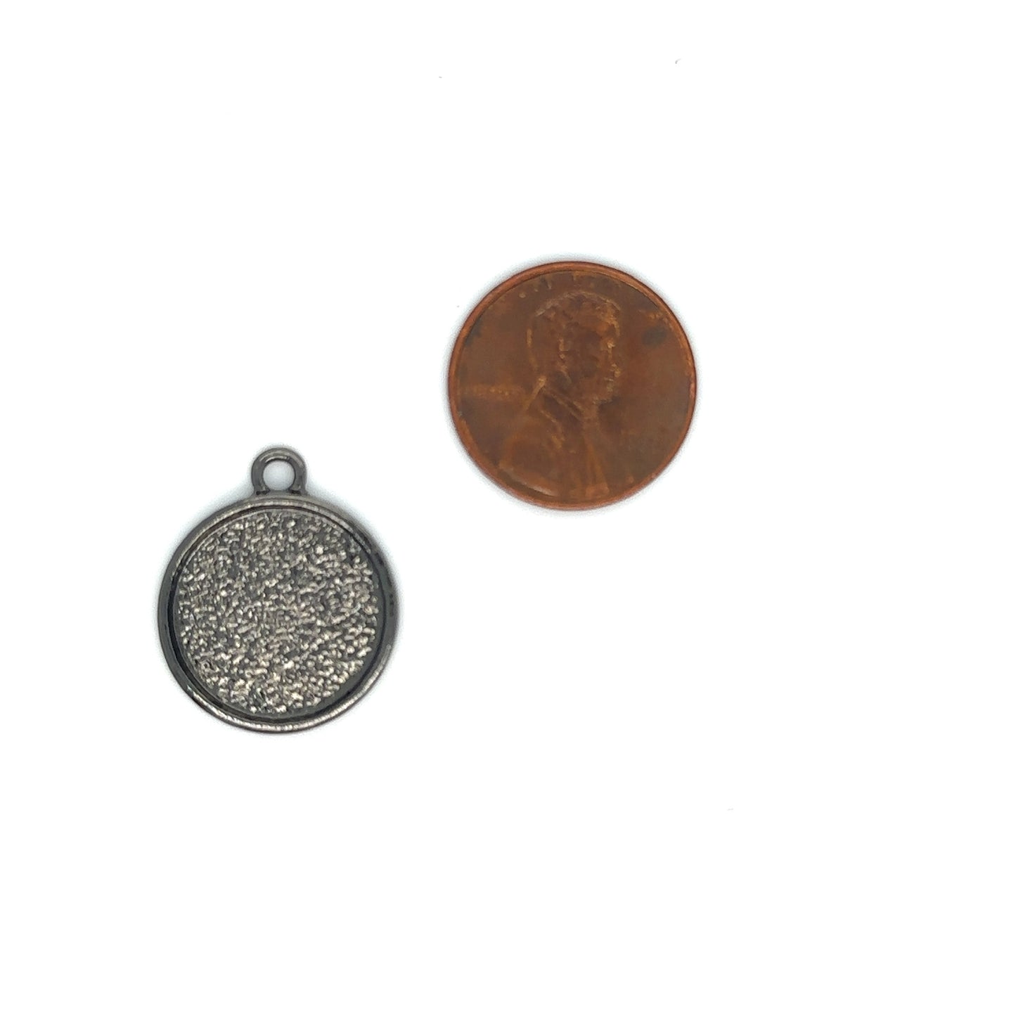 16mm round blank charm setting pendant Gunmetal