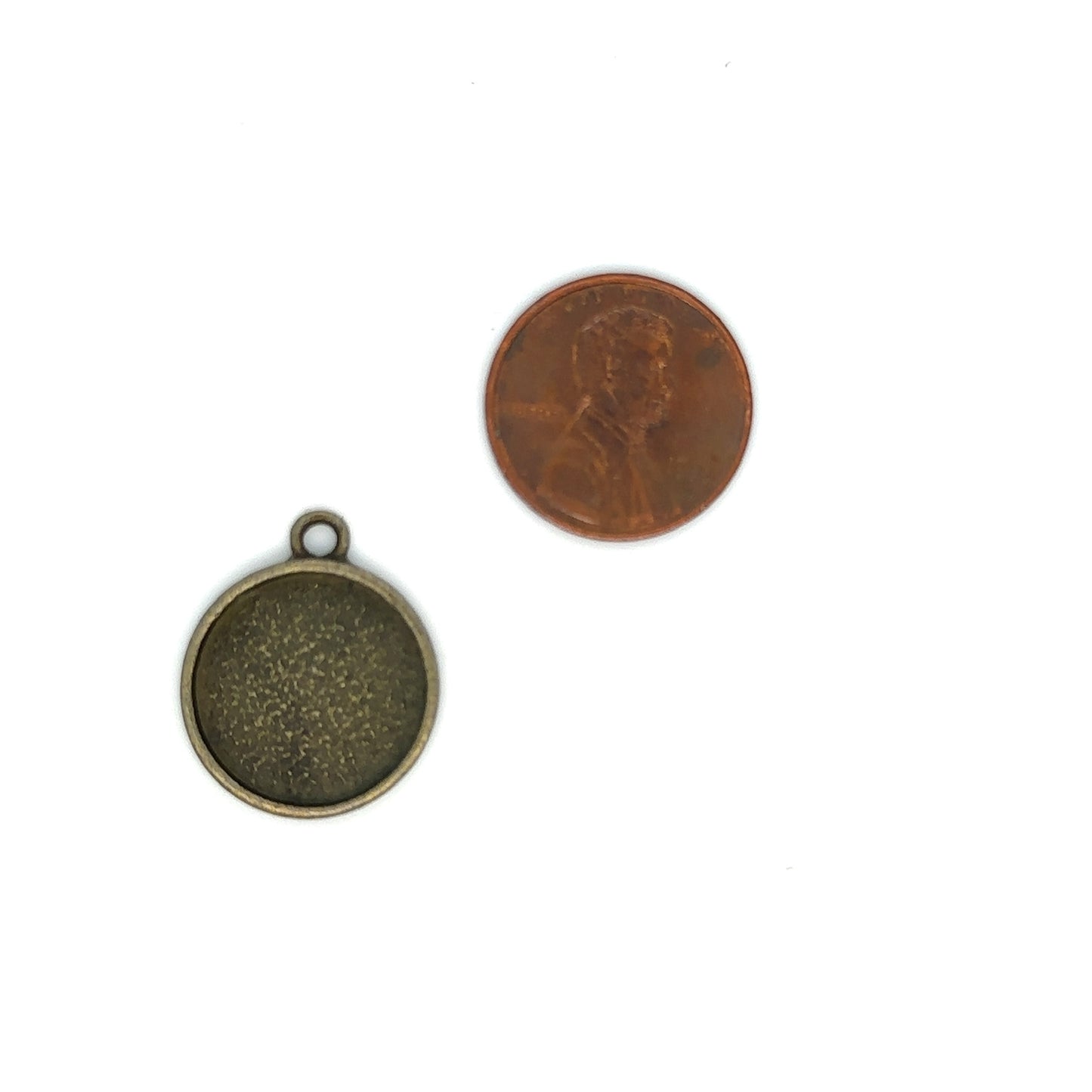 16mm round blank charm setting pendant Bronze