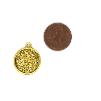 16mm round blank charm setting pendant Antique Gold