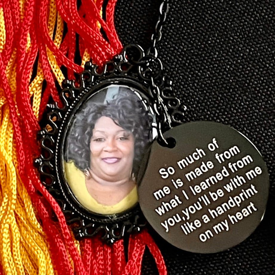 Graduation Tassel Charm with Memorial Photo Personalized - Perfect Pendants Plus