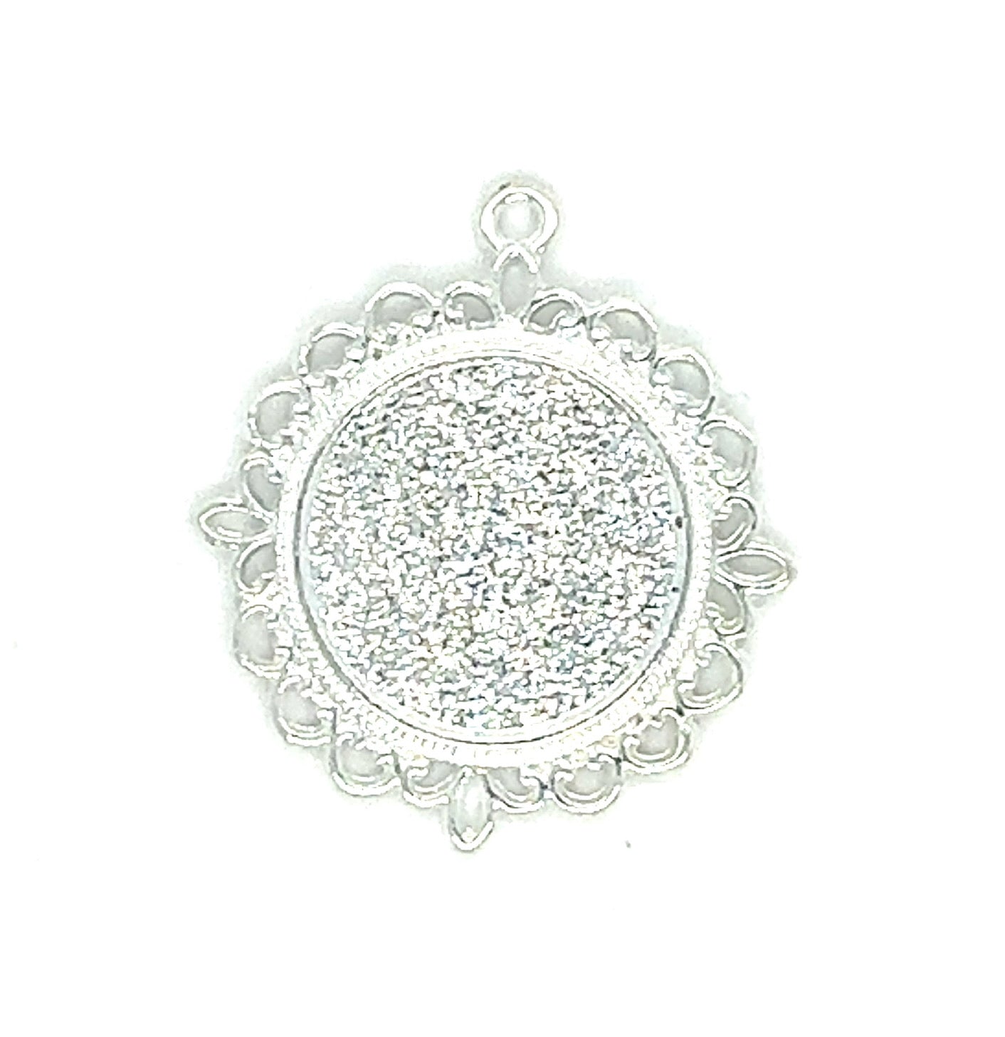 25mm Double Sided Laced Edge Round Pendant 1 inch 2 sided