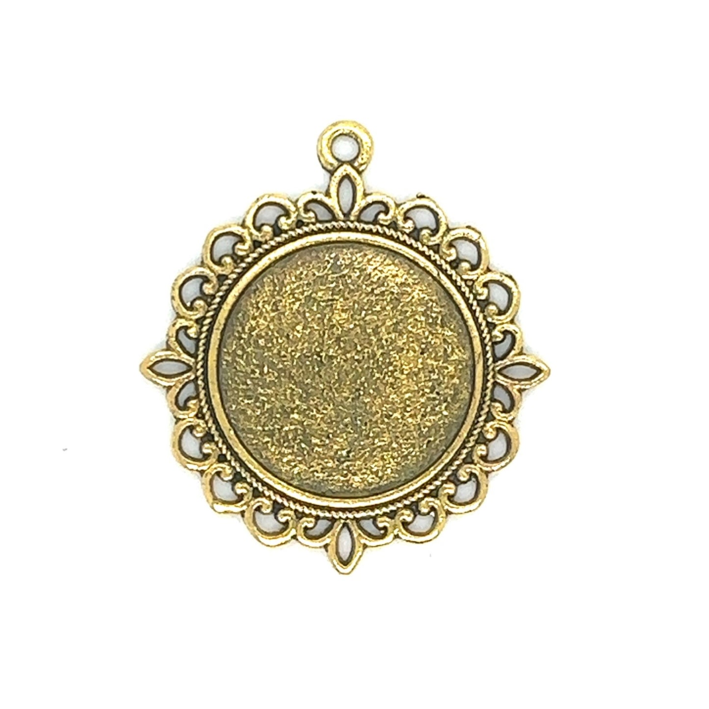 20mm Round Decorative Lace Photo Charm Pendant - Perfect Pendants Plus