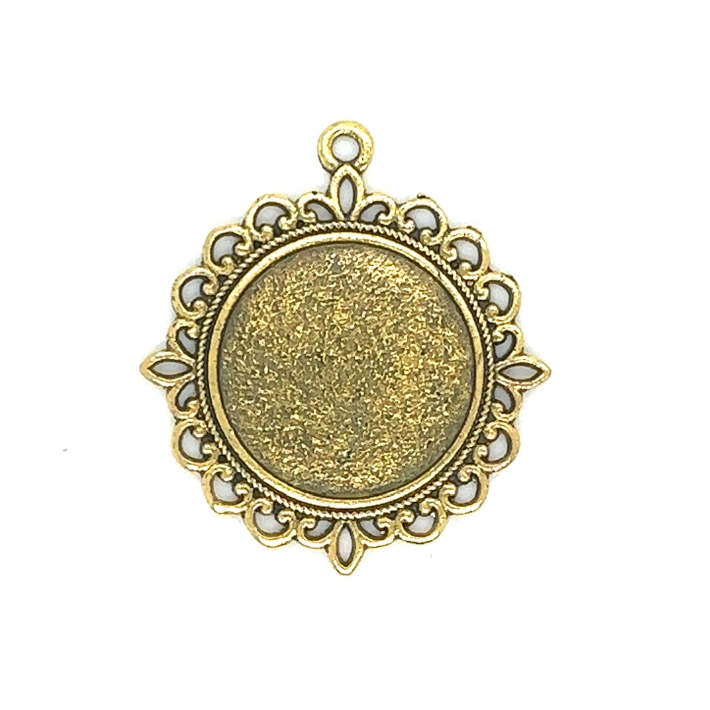 20mm Round Decorative Lace Photo Charm Pendant