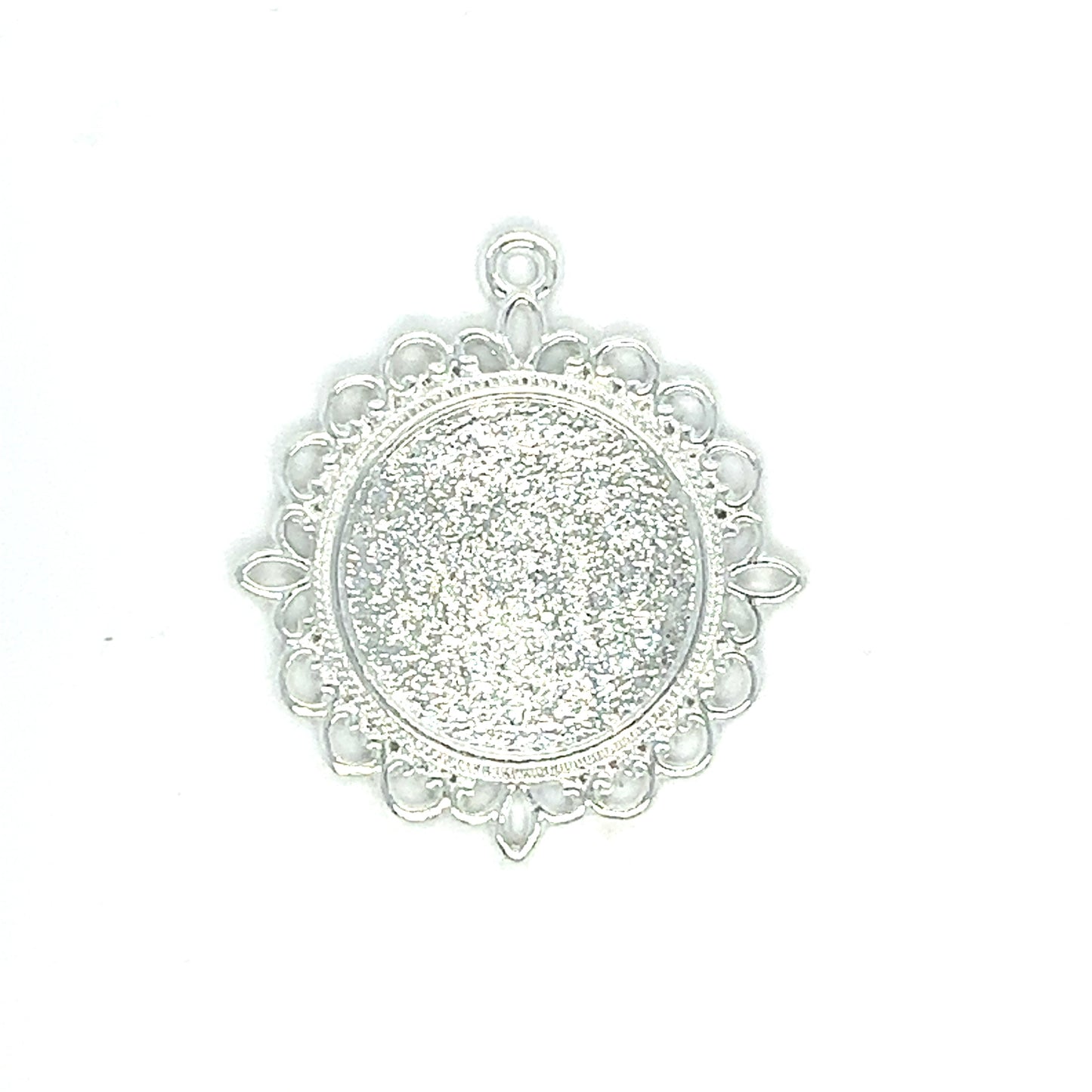 20mm Round Decorative Lace Photo Charm Pendant