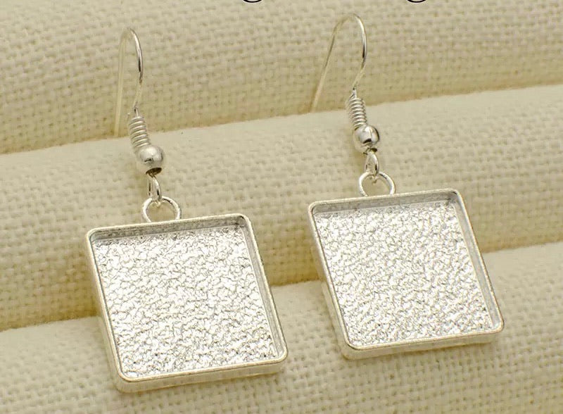 Customizable Charms 12mm Small Square Pendant Blank Setting - Perfect Pendants Plus