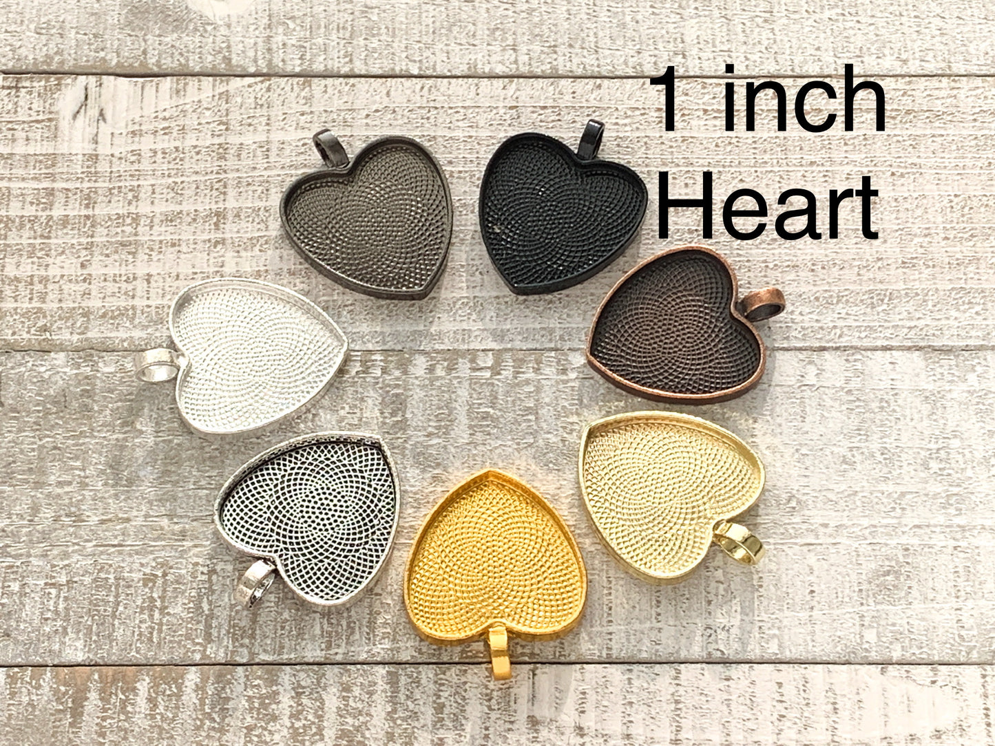 Necklace Making Kit 25mm Heart Shaped Clear Glass cabochon - 1 inch