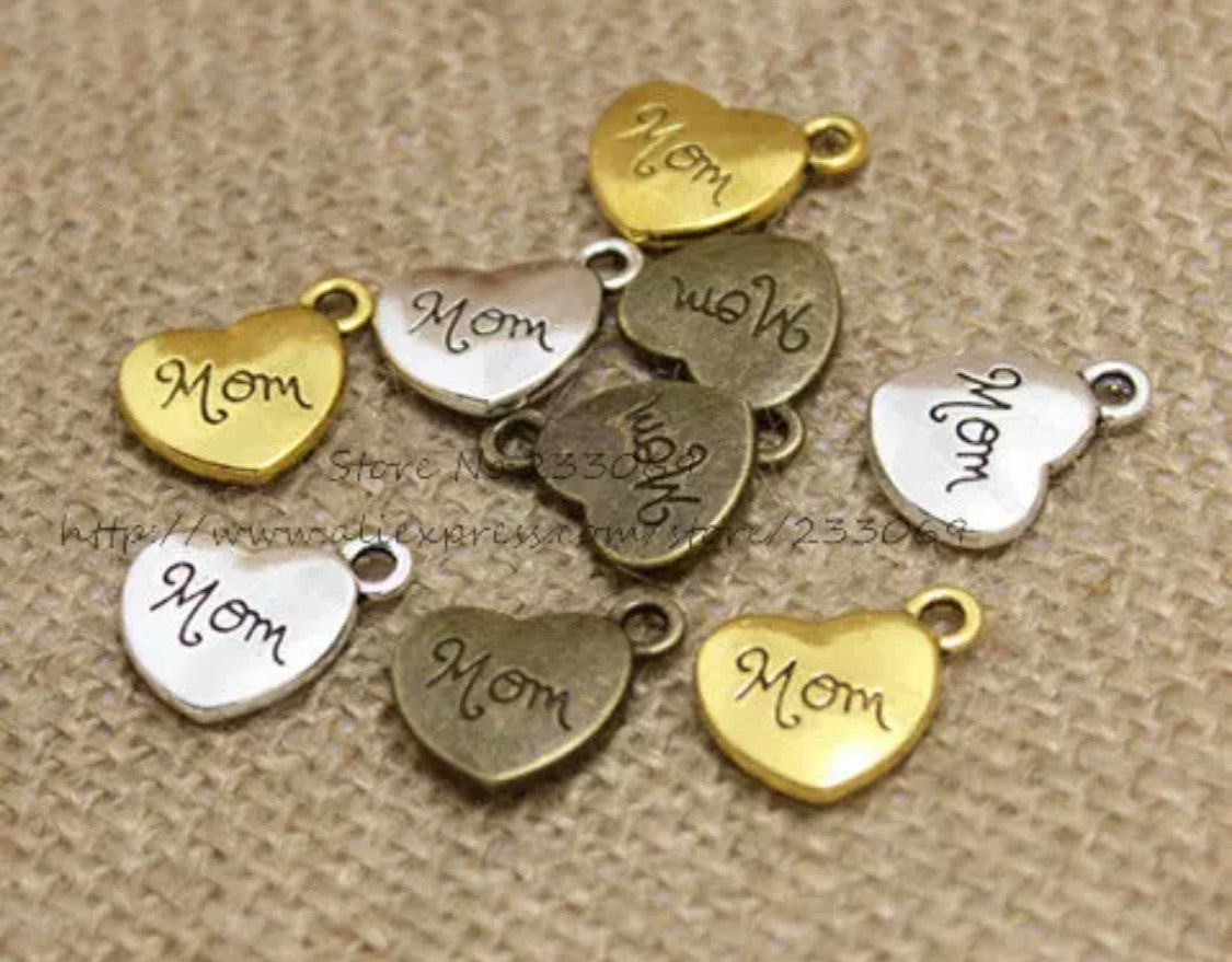 Heart Shaped Charm Family Mom Dad Grandma - Perfect Pendants Plus