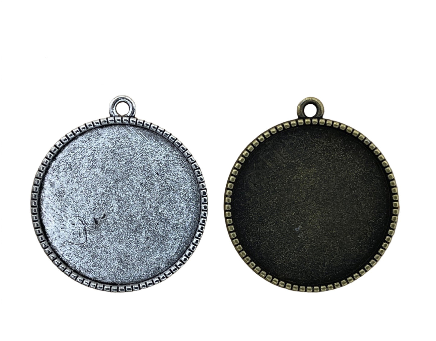 12 - 25mm Double Sided Beaded Edge Round Pendant - Perfect Pendants Plus