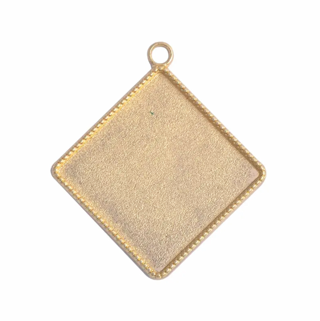 20mm Diamond Square Base Blank Setting - Perfect Pendants Plus
