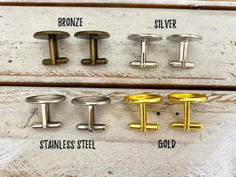 1 DIY Kit - Photo Cuff Links for Wedding Party Gift - Perfect Pendants Plus