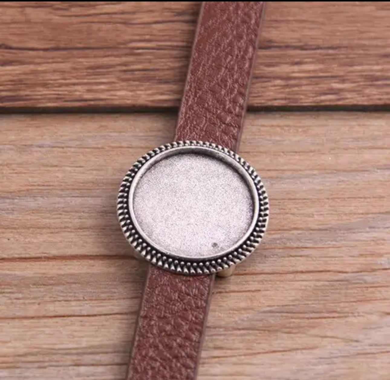 6 Leather Bracelet Kits Antique Silver with Leather Strap - Perfect Pendants Plus