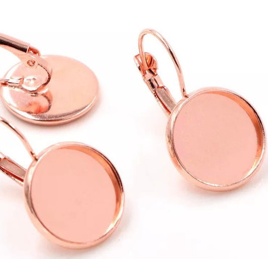 earring making supplies setting rose gold 