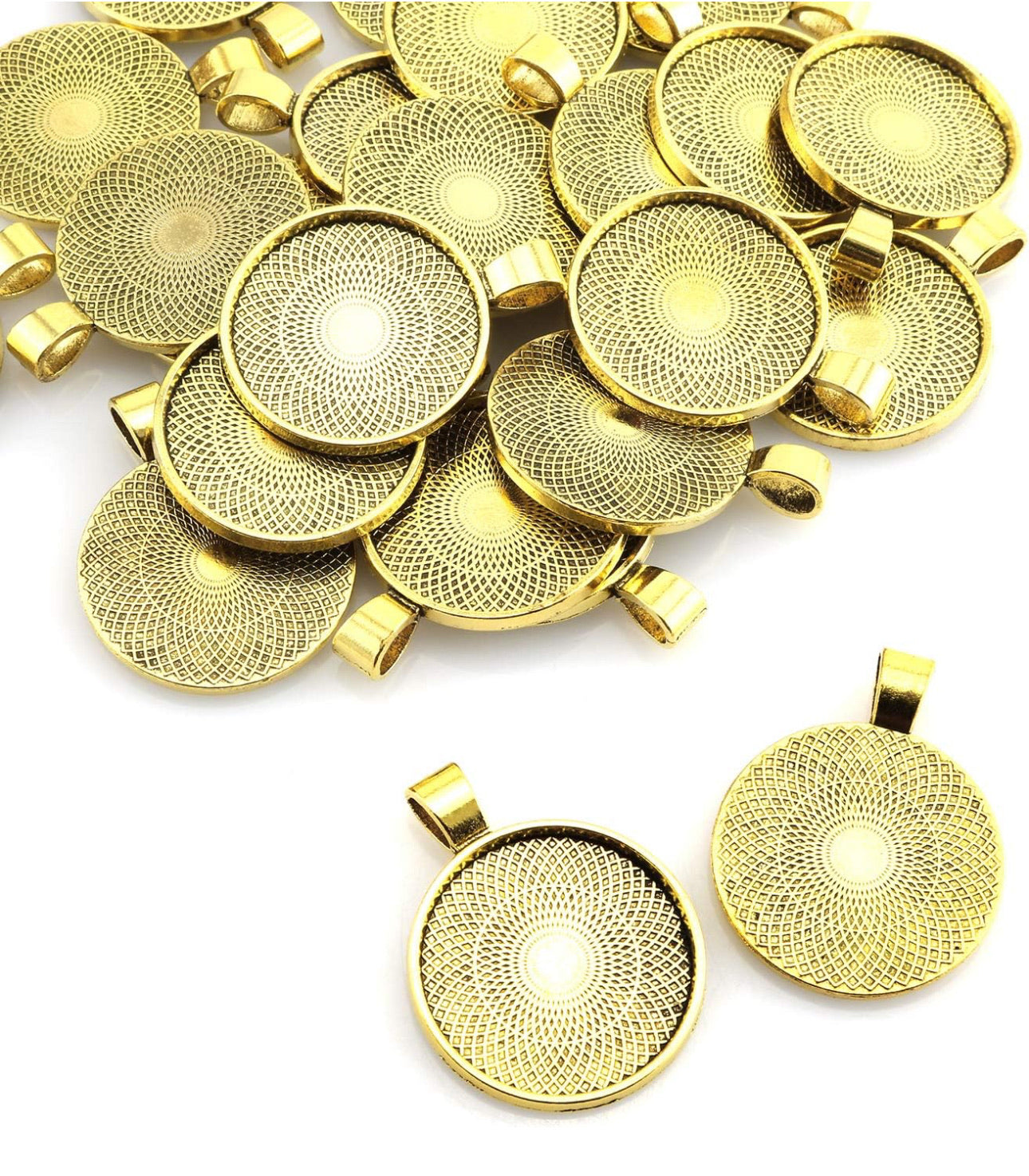 Necklace Making Kits 25mm Round Pendants, Glass, & Necklaces