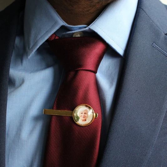 Personalized Tie Clip Great Gift for Groom, Dad, or Groomsman Photo Memorial