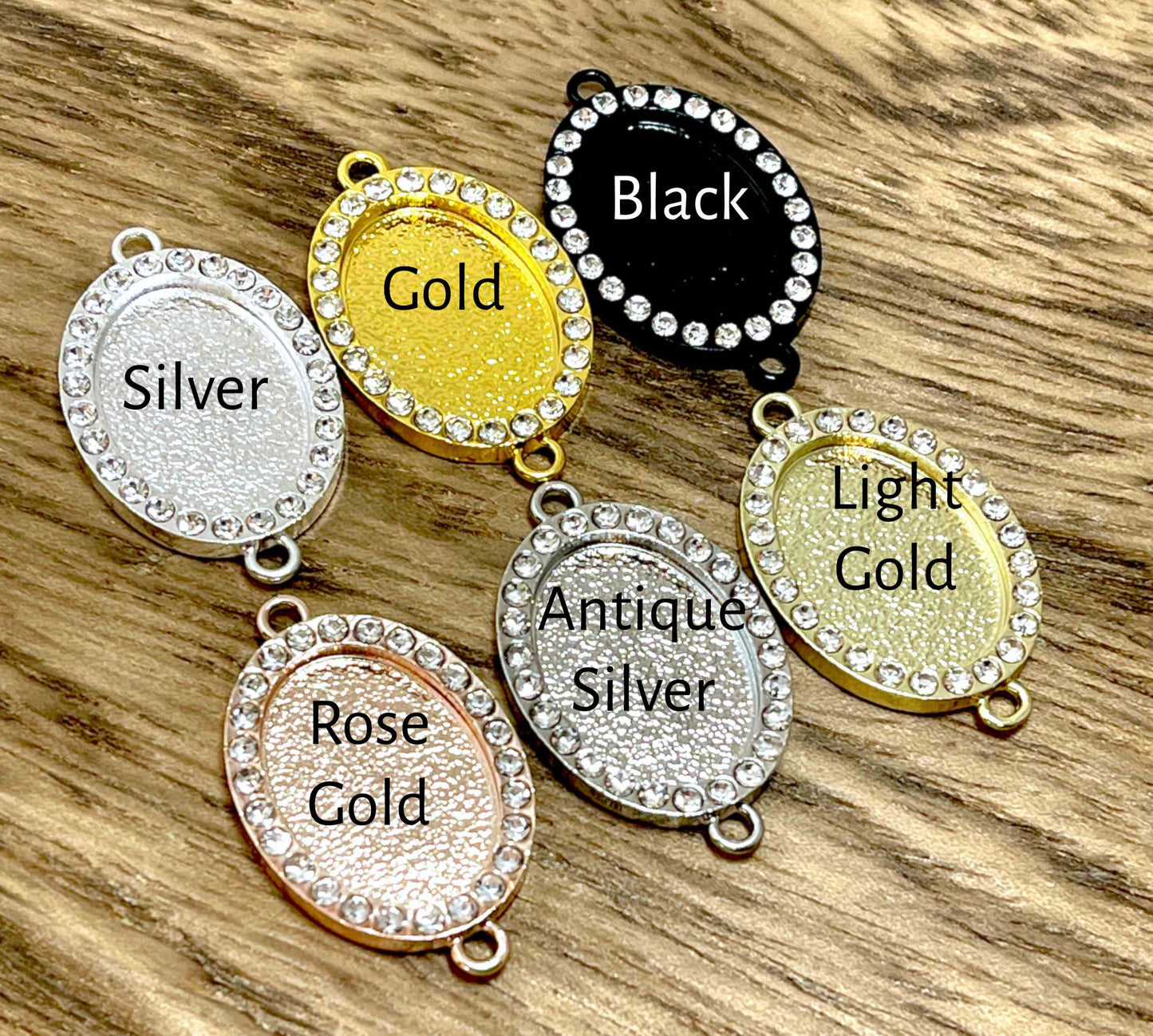 rhinestone pendant connector setting 