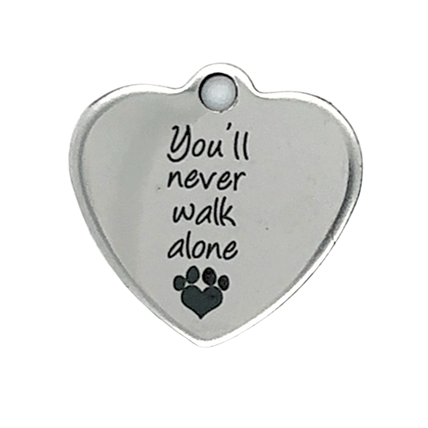 Loss of Pet silver heart charm You will never walk alone