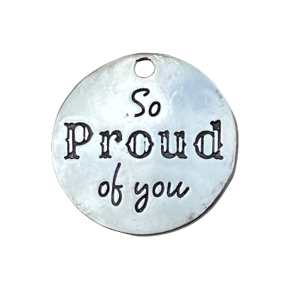 Saying Charm "So Proud of You " Graduation Cap Charm - Perfect Pendants Plus