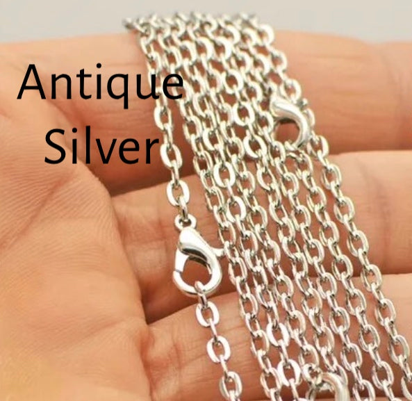 silver long chain necklace 
