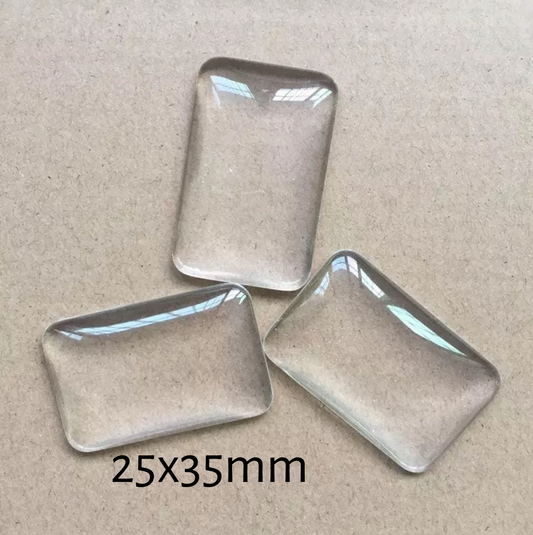 25x35mm Rectangle Glass Cabochon