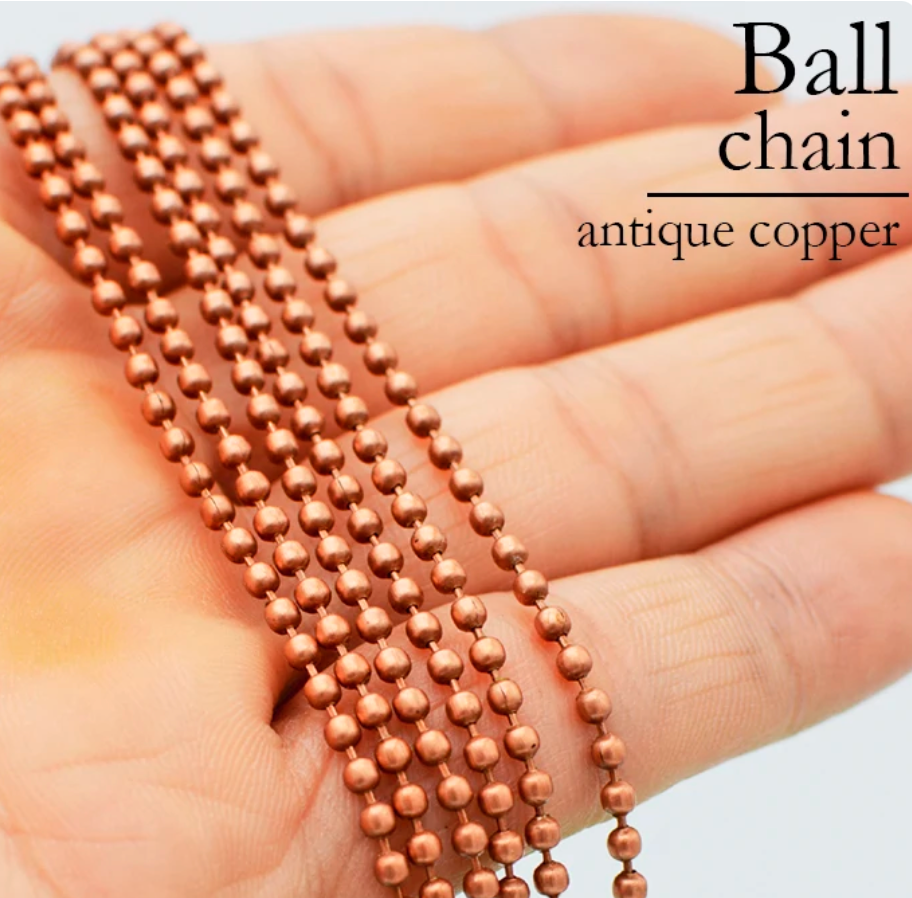 antique copper ball chain necklaces 100 bulk wholesale 24 inches 