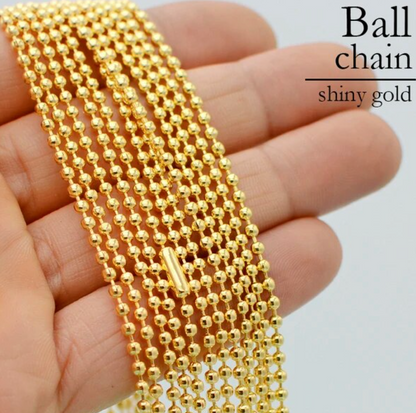 Ball chain gold beaded chain 