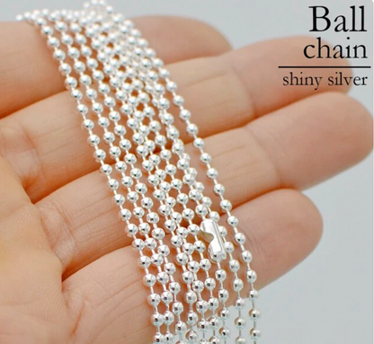 50 beaded chain necklace silver