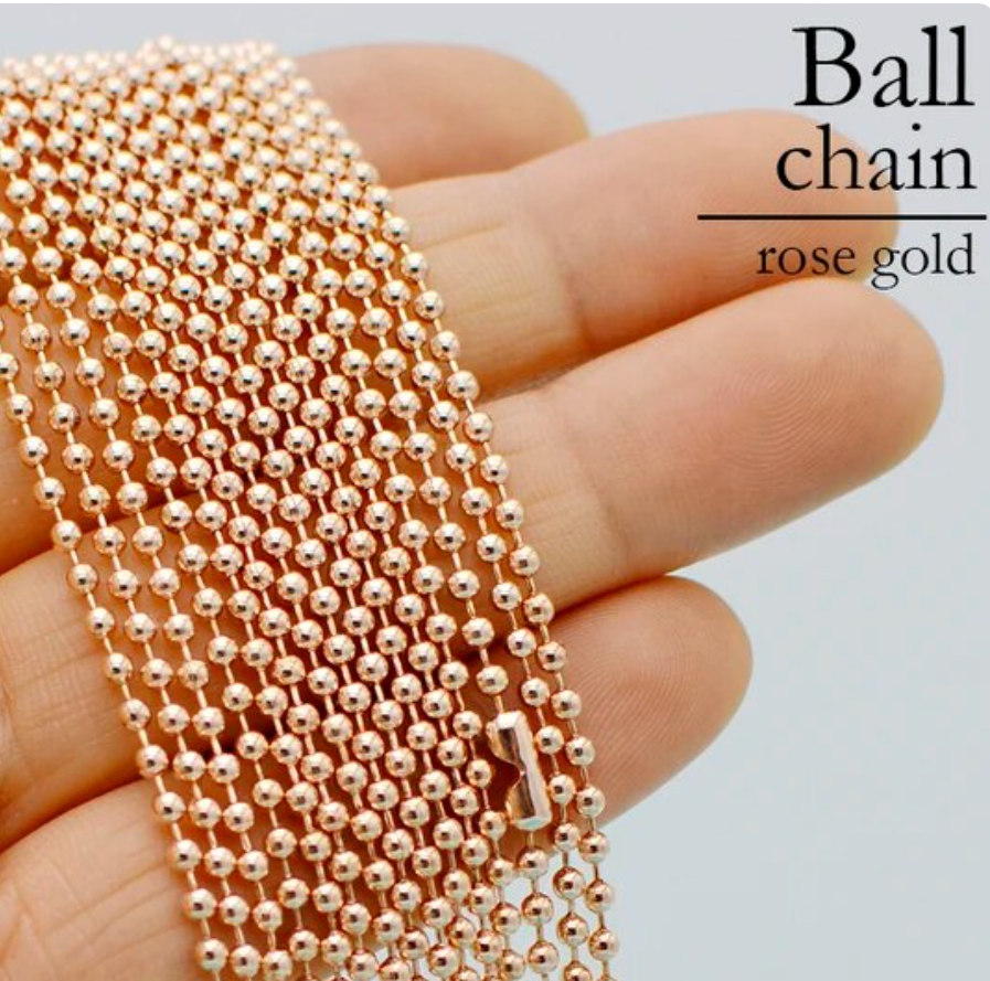 Rose Gold ball chain necklaces 100 bulk wholesale 24 inches