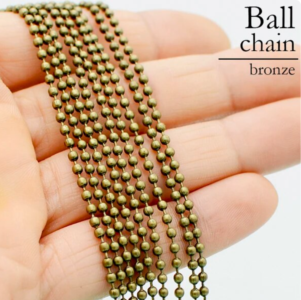 Bronze ball chain necklace 24 inch 