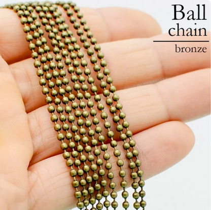 Bronze ball chain necklaces 100 bulk wholesale 24 inches