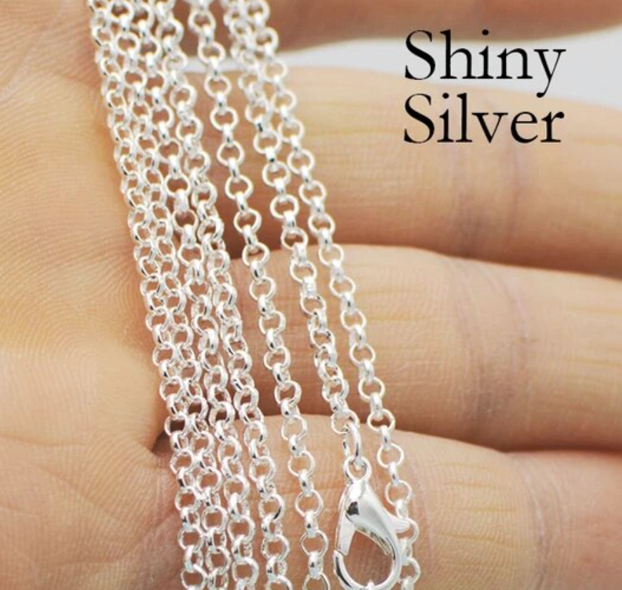 Silver long pendant necklace 