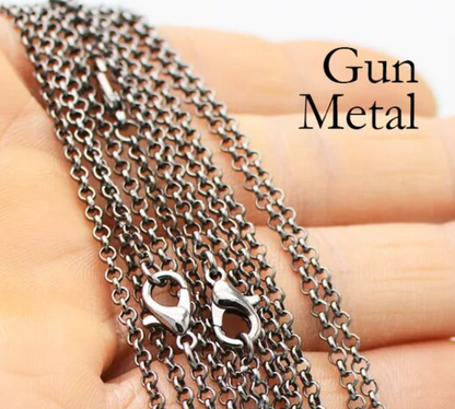 gunmetal chain link necklace